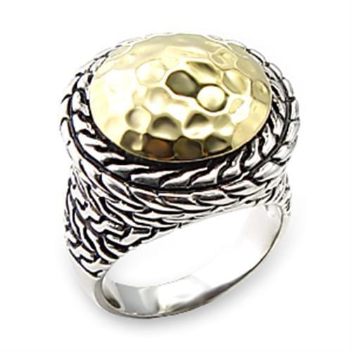 6X084 - Reverse Two-Tone Brass Ring with No Stone - Alamode