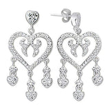 6X278 - High-Polished 925 Sterling Silver Earrings with AAA Grade CZ  in Clear - Alamode