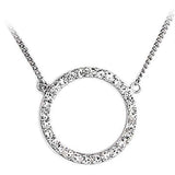 6X448 - Rhodium Brass Chain Pendant with Top Grade Crystal in Clear - Alamode - Flyclothing LLC