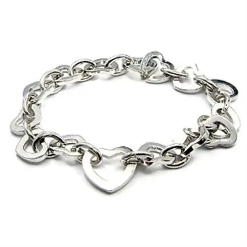 6X491 - Rhodium Brass Bracelet with No Stone - Alamode - Flyclothing LLC