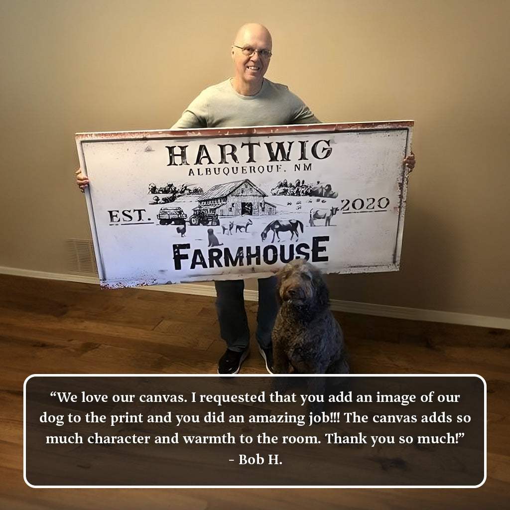 Rustic Farmhouse Personalized Sign II - Tailored Canvases - Flyclothing LLC