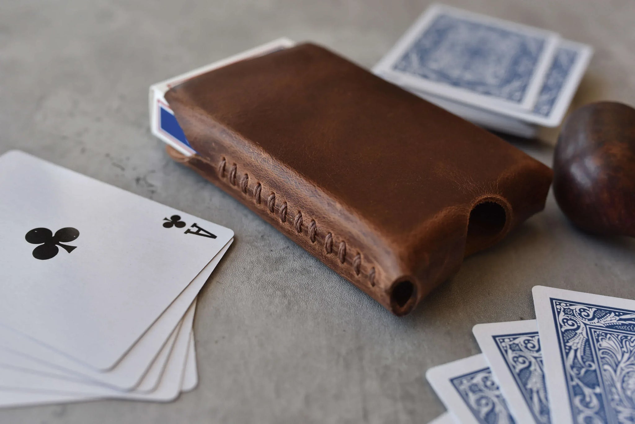 Playing Cards With Leather Sleeve - Kiko Leather - Flyclothing LLC