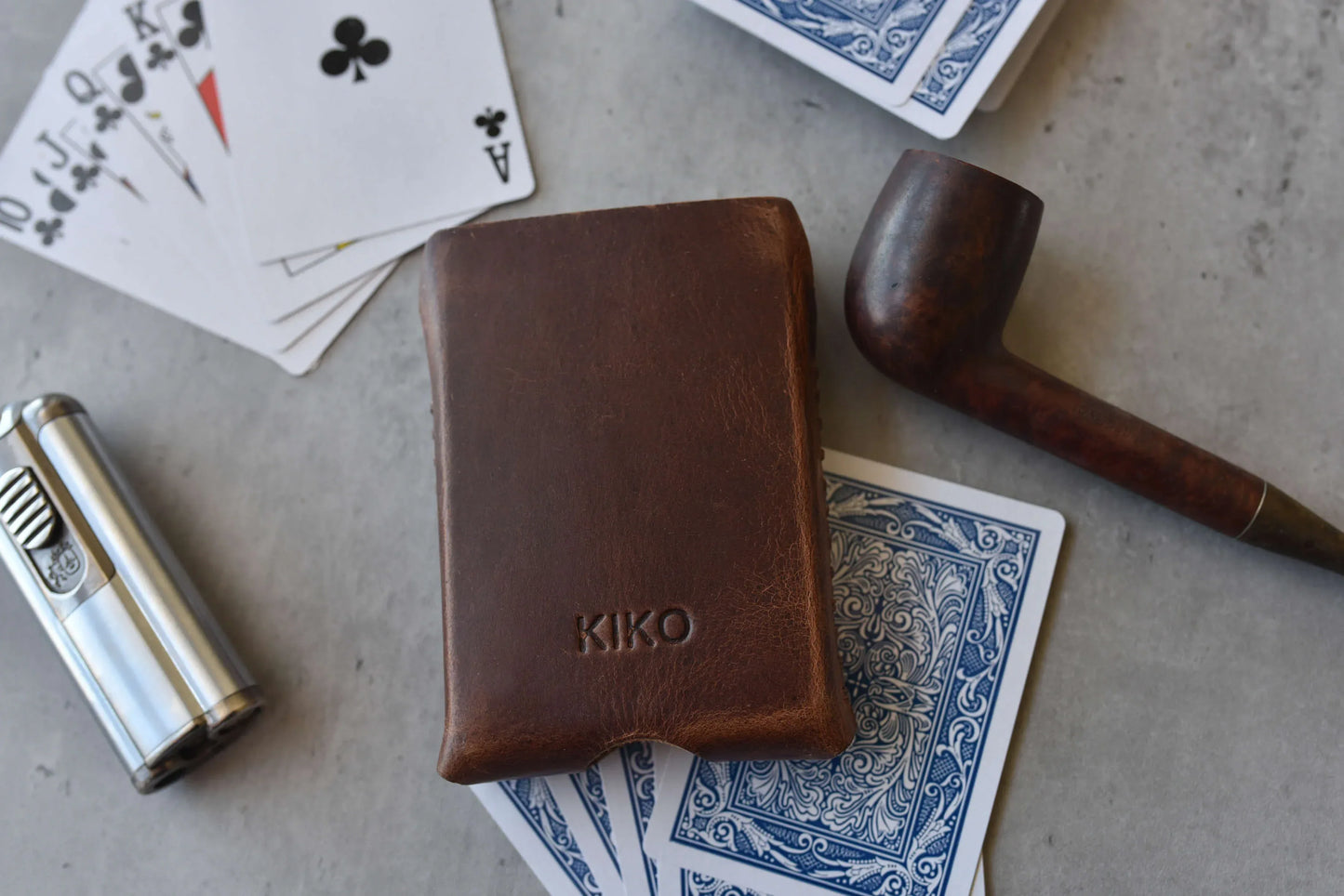 Playing Cards With Leather Sleeve - Kiko Leather - Flyclothing LLC
