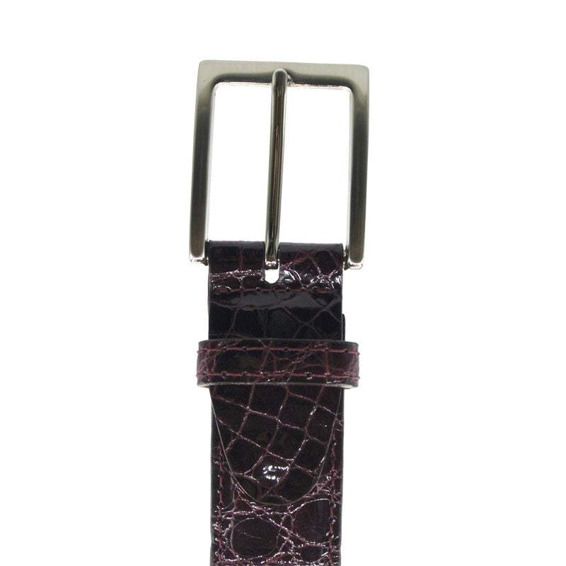 70-100-BDX ALLIGATOR Belt, Bordeaux - Zelli Italia - Flyclothing LLC