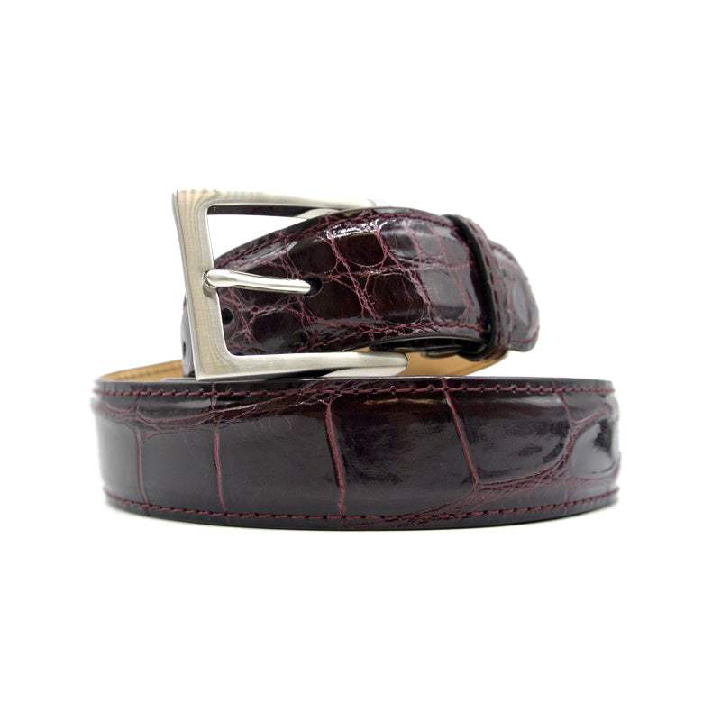 70-100-BDX ALLIGATOR Belt, Bordeaux - Zelli Italia - Flyclothing LLC