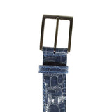 70-100-DNM ALLIGATOR Belt, Denim - Zelli Italia - Flyclothing LLC