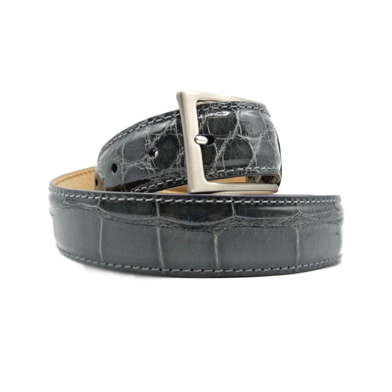 70-100-GRY ALLIGATOR Belt, Grey - Zelli Italia - Flyclothing LLC