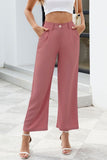 Pocketed High Waist Pants - Trendsi