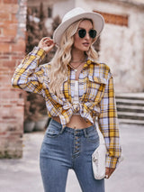 Plaid Button-Down Long Sleeve Shirt - Trendsi - Flyclothing LLC