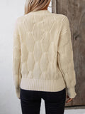 Round Neck Dropped Shoulder Sweater - Trendsi