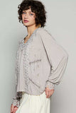 POL Floral Embroidery Woven Top with Lace Trim - Trendsi - Flyclothing LLC