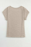Decorative Button Graphic Round Neck Short Sleeve T-Shirt - Trendsi - Flyclothing LLC
