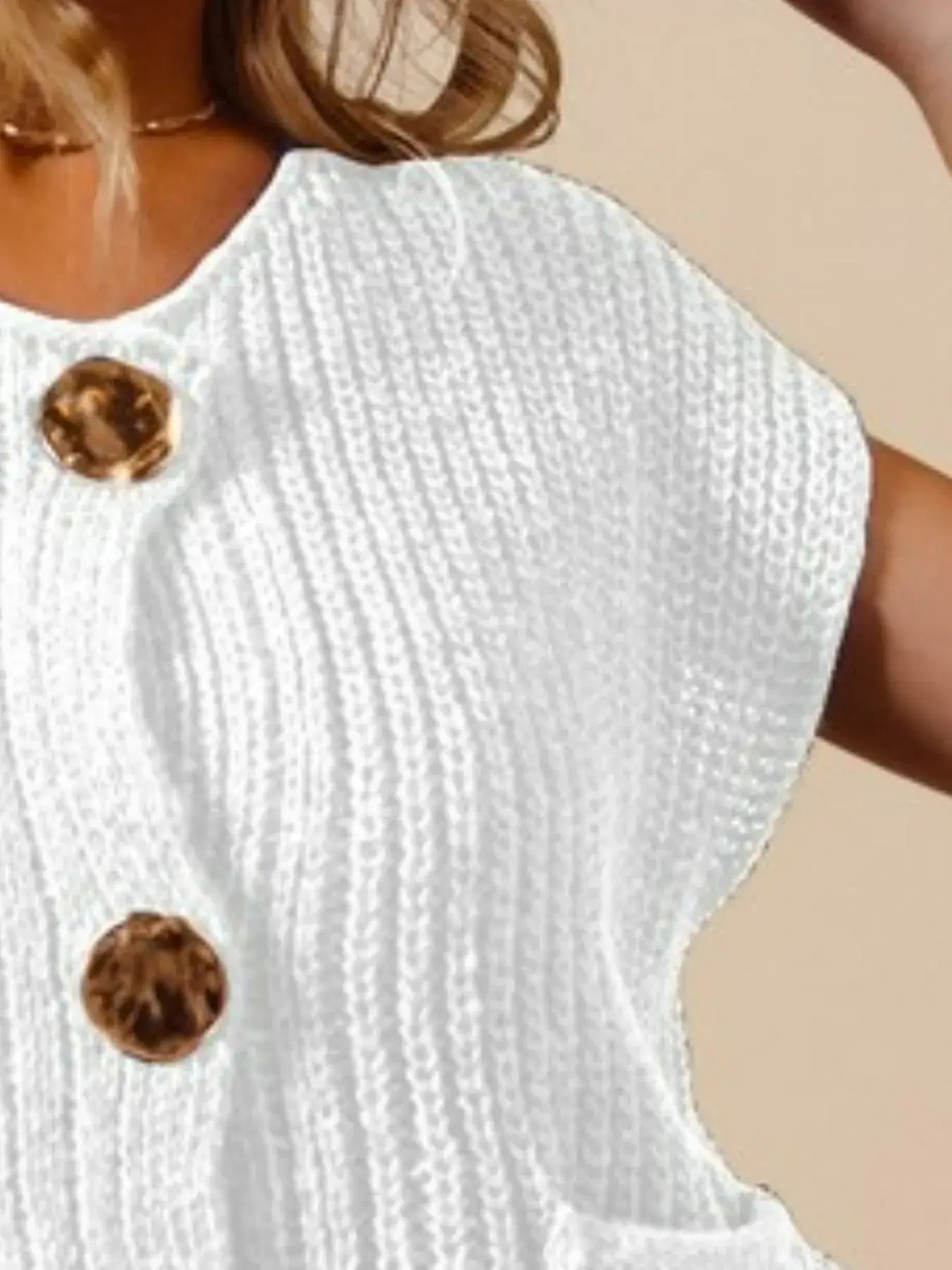 SO ME Big Metal Button Front Sweater Vest - Trendsi - Flyclothing LLC