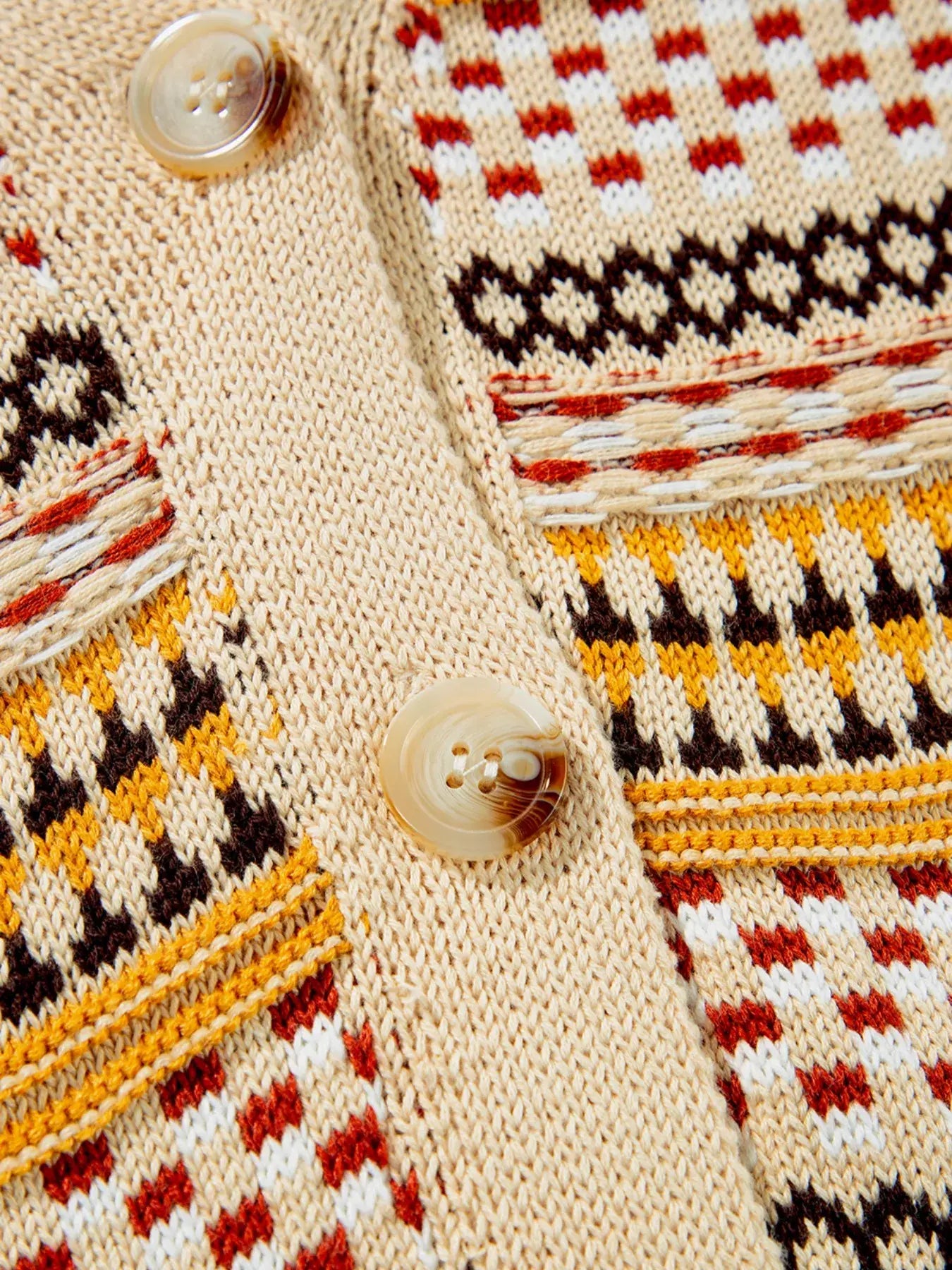 Vintage Patterned Button-Down Cardigan - Trendsi - Flyclothing LLC