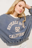 And The Why BEVERLY HILLS 92 CALIFORNIA Contrast Crop Sweatshirt - Trendsi - Flyclothing LLC