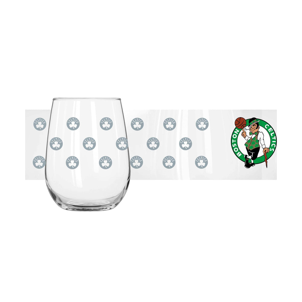 Boston Celtics 16oz Satin Etch Curved Beverage Glass - Logo Brands - Flyclothing LLC