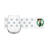 Boston Celtics 16oz Satin Etch Curved Beverage Glass - Logo Brands - Flyclothing LLC