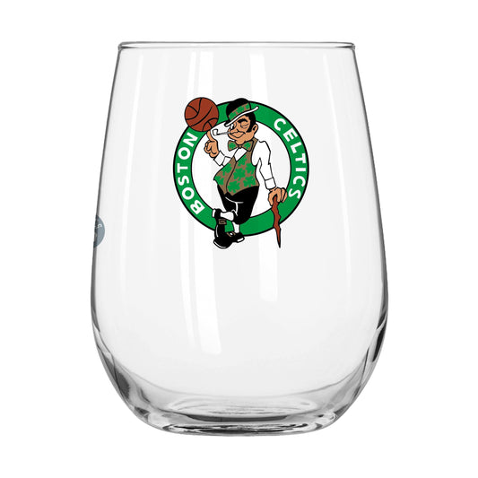 Boston Celtics 16oz Satin Etch Curved Beverage Glass - Logo Brands - Flyclothing LLC