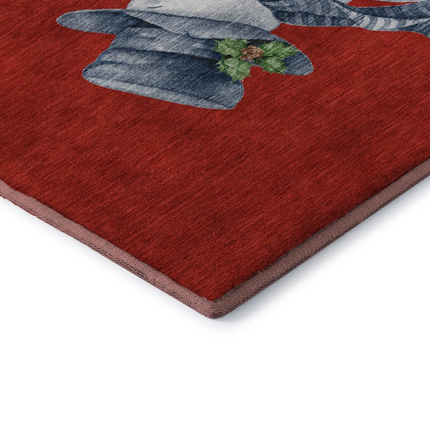 8' Red And White Christmas Snowmen Washable Round Rug With UV Protection - HomeRoots - Flyclothing LLC