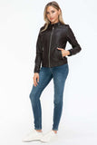 Snobbish PU Leather Biker Jacket with Side Zip Pockets - Trendsi - Flyclothing LLC