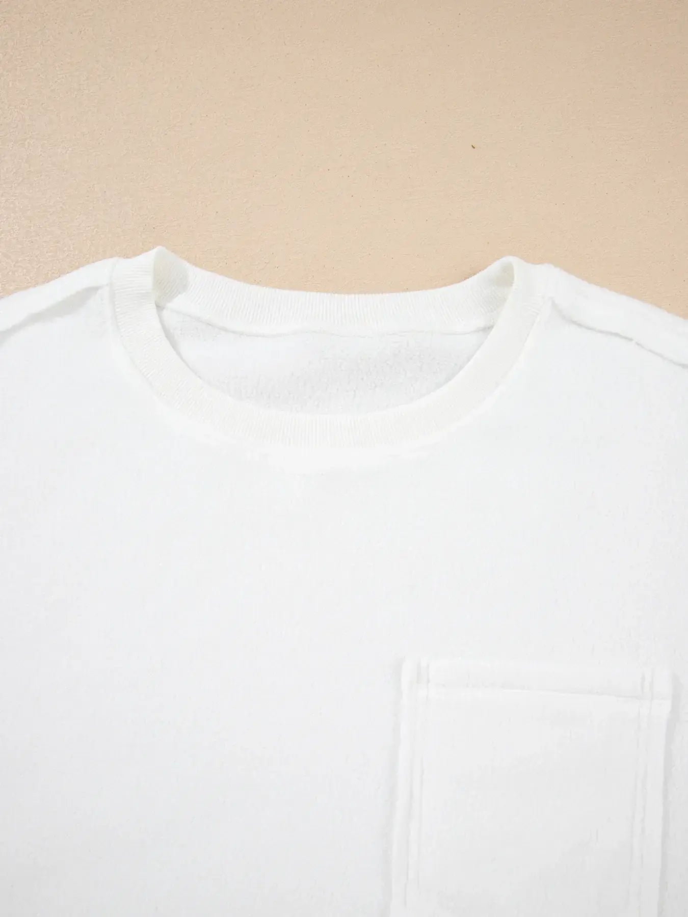 Exposed Seam Chest Pocket Knit Pullover Sweatshirt - Trendsi - Flyclothing LLC