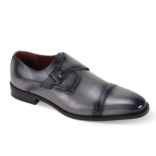 Giorgio Venturi Cap Toe Monk Strap Shoe Gray - Giorgio Venturi