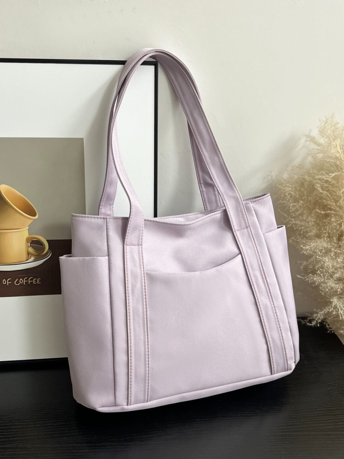 Oxford Cloth Tote Bag with Zipper - Trendsi