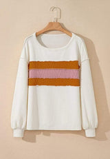 Color Block Long Sleeve Sweatshirt - Trendsi - Flyclothing LLC