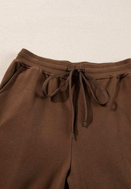 Side Slit Round Neck Long Sleeve Top and Pants Set - Trendsi - Flyclothing LLC