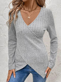 Perfee Surplice Long Sleeve T-Shirt - Trendsi