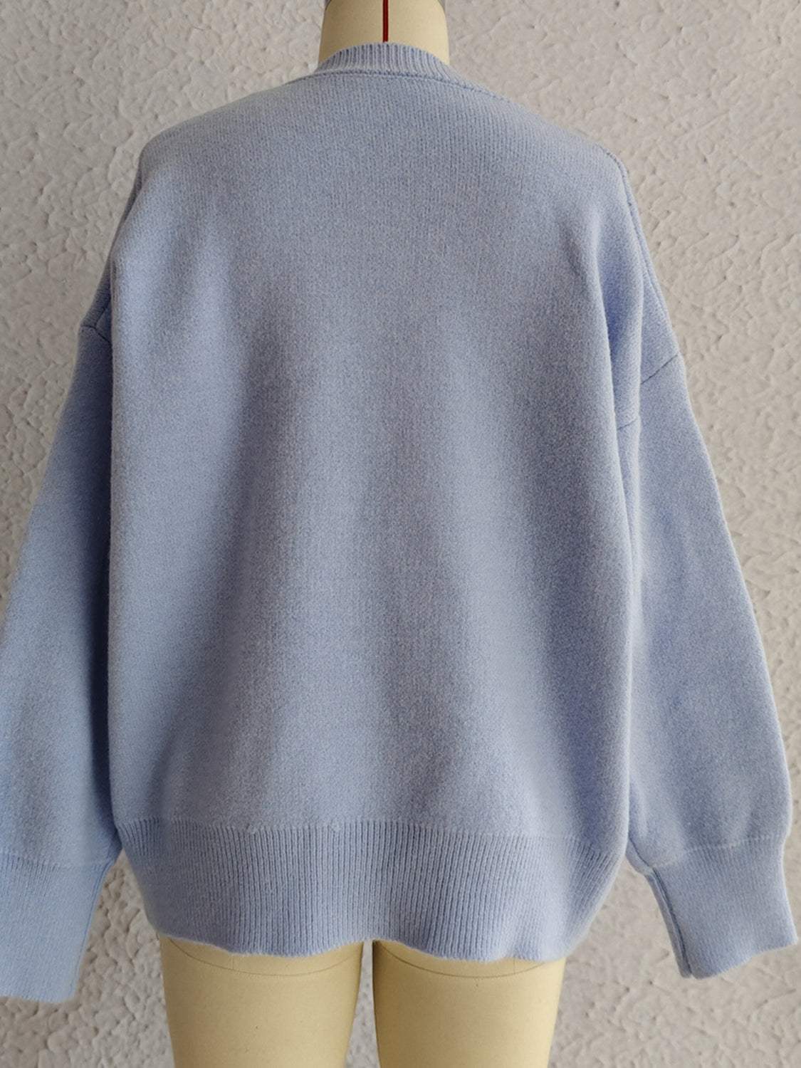 Flower Round Neck Long Sleeve Sweater - Trendsi - Flyclothing LLC