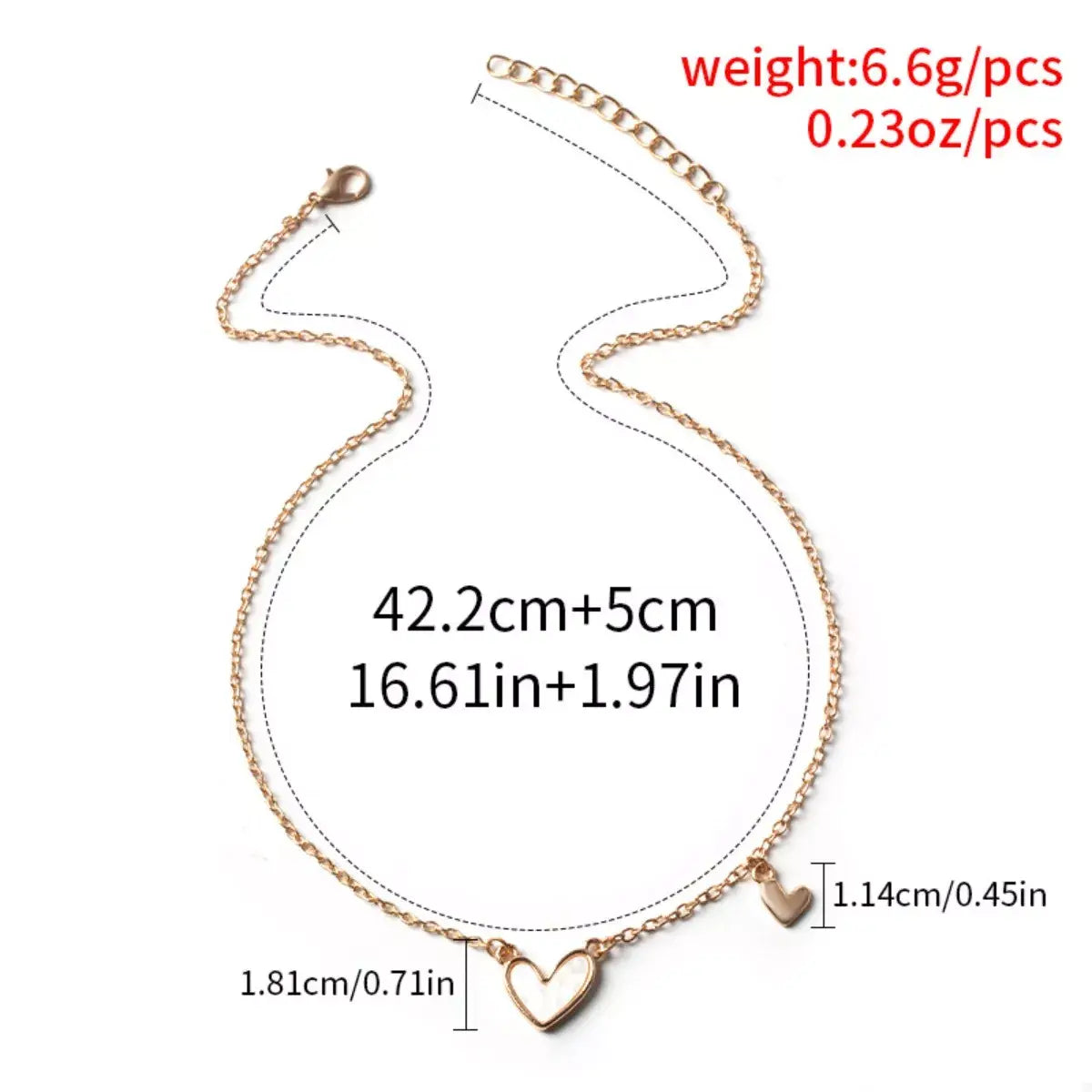 Alloy Heart Pendant Necklace - Trendsi - Flyclothing LLC