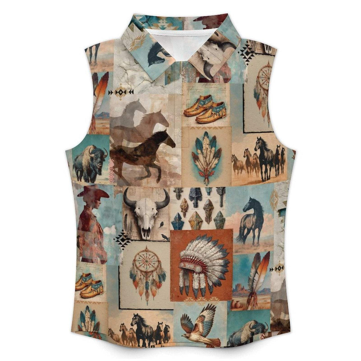 Baha Ranch Bohemian Dreams Sleeveless Polo Tank Top - Baha Ranch Western Wear - Flyclothing LLC