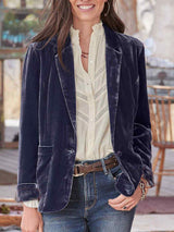 Pocketed Button Up Lapel Collar Blazer - Trendsi - Flyclothing LLC