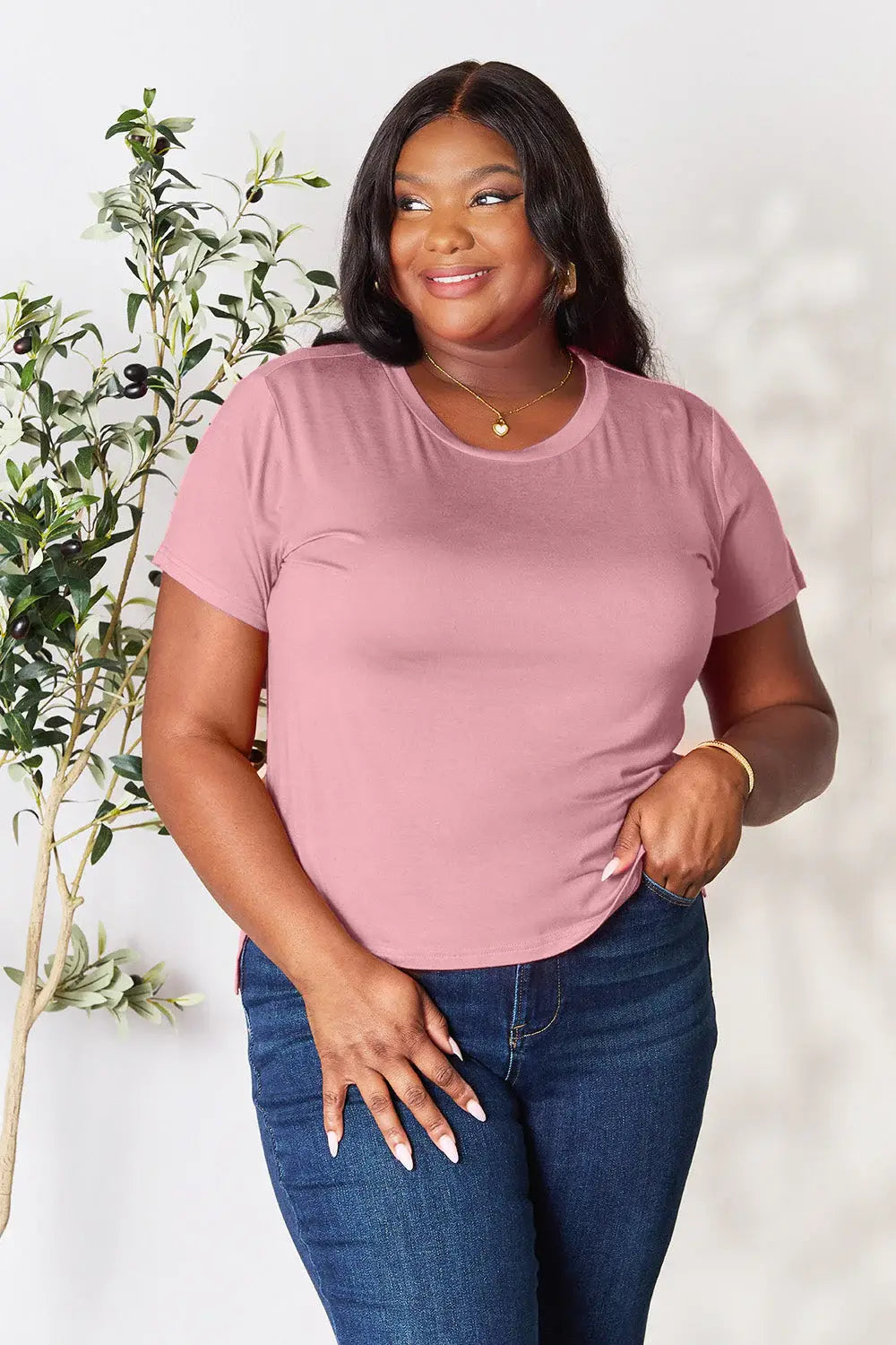 Basic Bae Full Size Round Neck Short Sleeve T-Shirt - ShopBasicbae - Flyclothing LLC