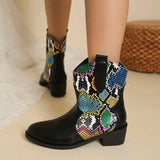 PU Leather Color Block Boots - Trendsi