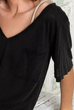 POL V-Neck Short Sleeve T-Shirt - Trendsi
