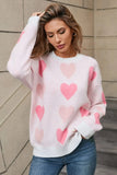 Angel Wings Heart Round Neck Long Sleeve Sweater - Trendsi