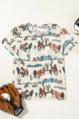 Western Fashion Mustang River Printed Mesh T Shirt - Trendsi - Flyclothing LLC