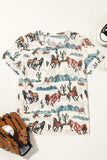 Western Fashion Mustang River Printed Mesh T Shirt - Trendsi - Flyclothing LLC