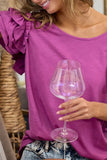 BiBi Layered Ruffle Sleeve Jersey Top - Trendsi