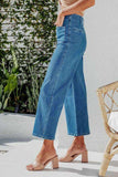Button Fly Cropped Wide Leg Jeans - Trendsi - Flyclothing LLC