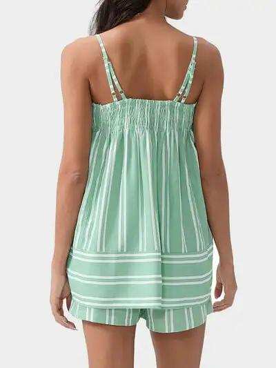 Smocked Square Neck Cami and Shorts Set - Trendsi - Flyclothing LLC