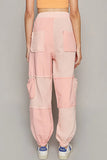 POL Drawstring Pocketed Contrast Jogger Pants - Trendsi