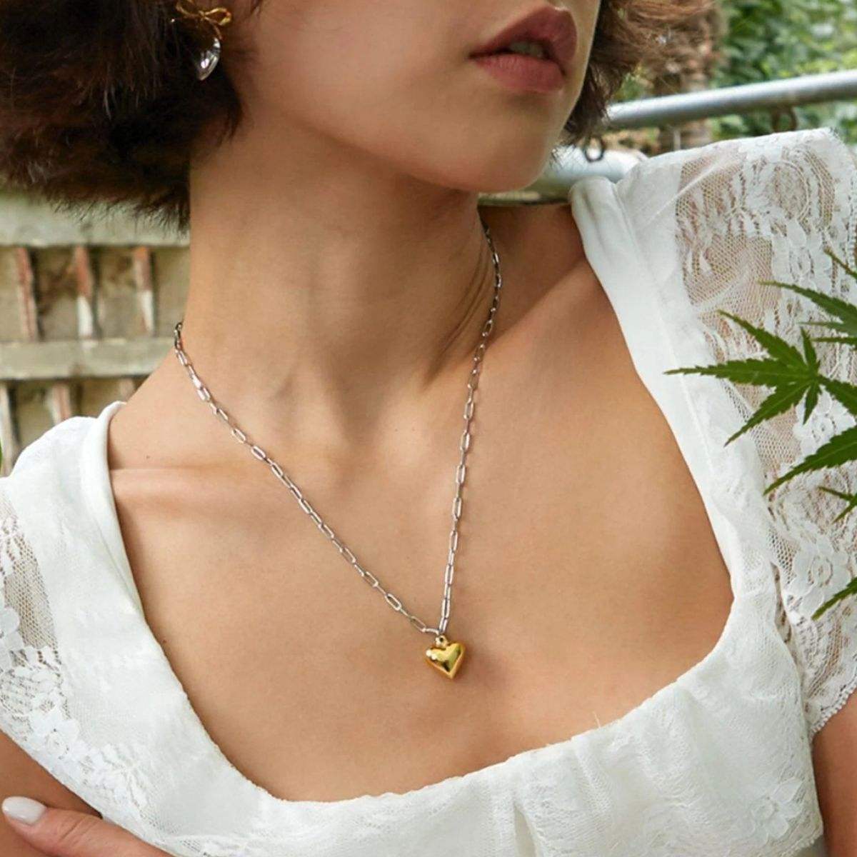Stainless Steel Heart Pendant Necklace - Trendsi - Flyclothing LLC