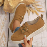 Buckle Accent Casual Loafers - Trendsi - Flyclothing LLC