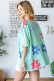 HOPELY Floral Waffle Oversize T-Shirt - Trendsi - Flyclothing LLC