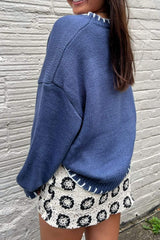 Bow Graphic Round Neck Long Sleeve Sweater - Trendsi - Flyclothing LLC