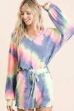 BiBi Tie Dye French Terry Top and Shorts Set - Trendsi - Flyclothing LLC