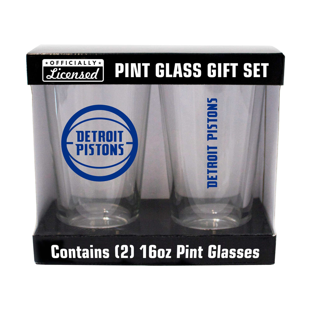 Detroit Pistons 16oz Gameday Pint Glass 2 Pack - Logo Brands - Flyclothing LLC